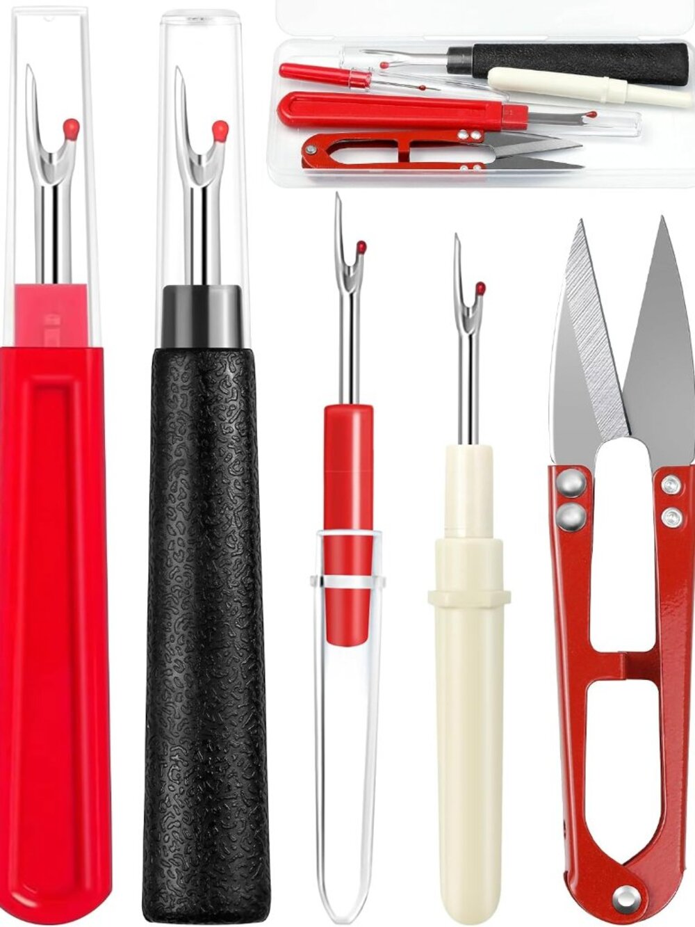 Seam Rippers for Sewing – 2 Big and 2 Small Stitch Remover Tools, Thread Ripper,